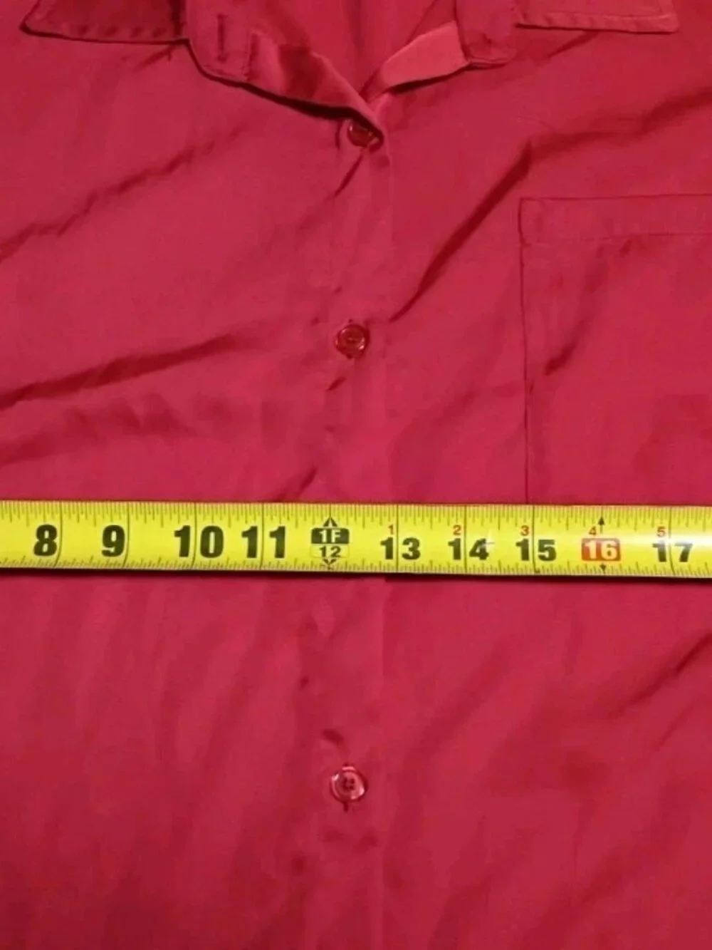 Pretty Garden Silk Like Shirt Red Womens Sz Xtra Large Business Or Casual